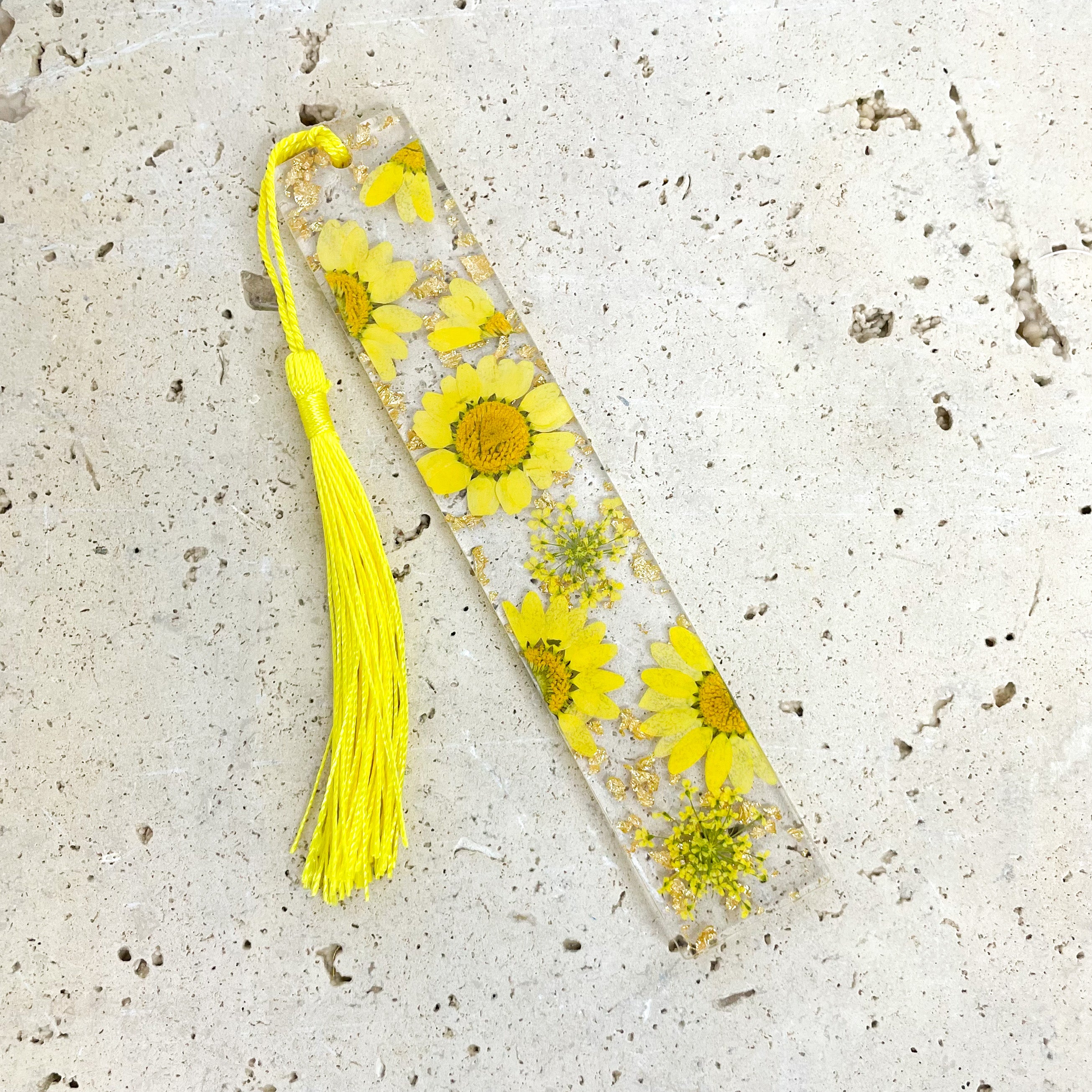 Pressed Flower Bookmark - Yellow