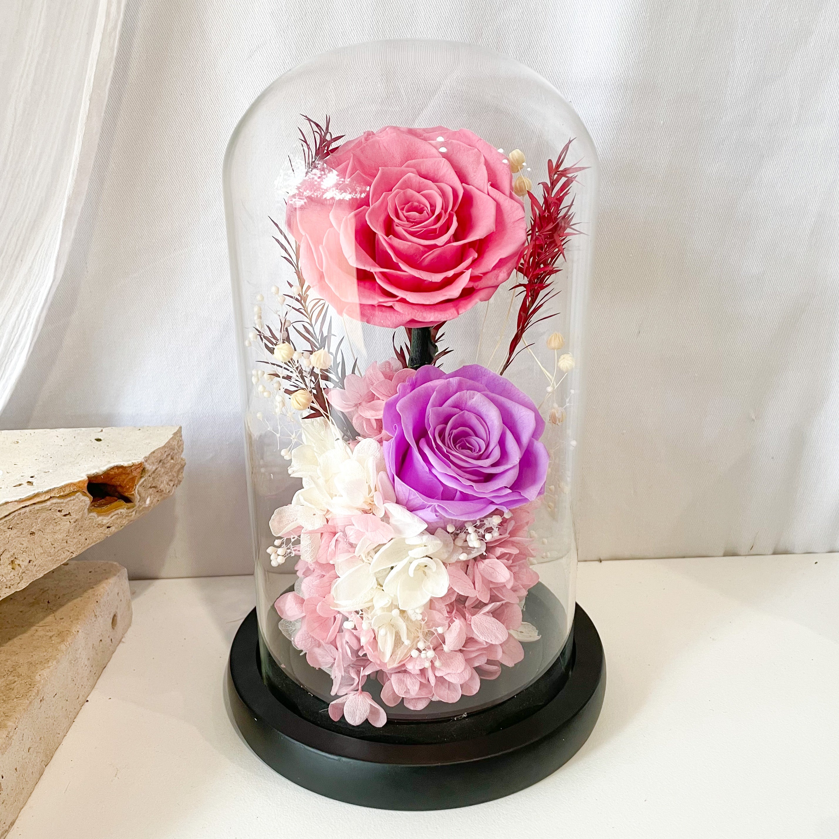 Pastel Rose - Glass Dome