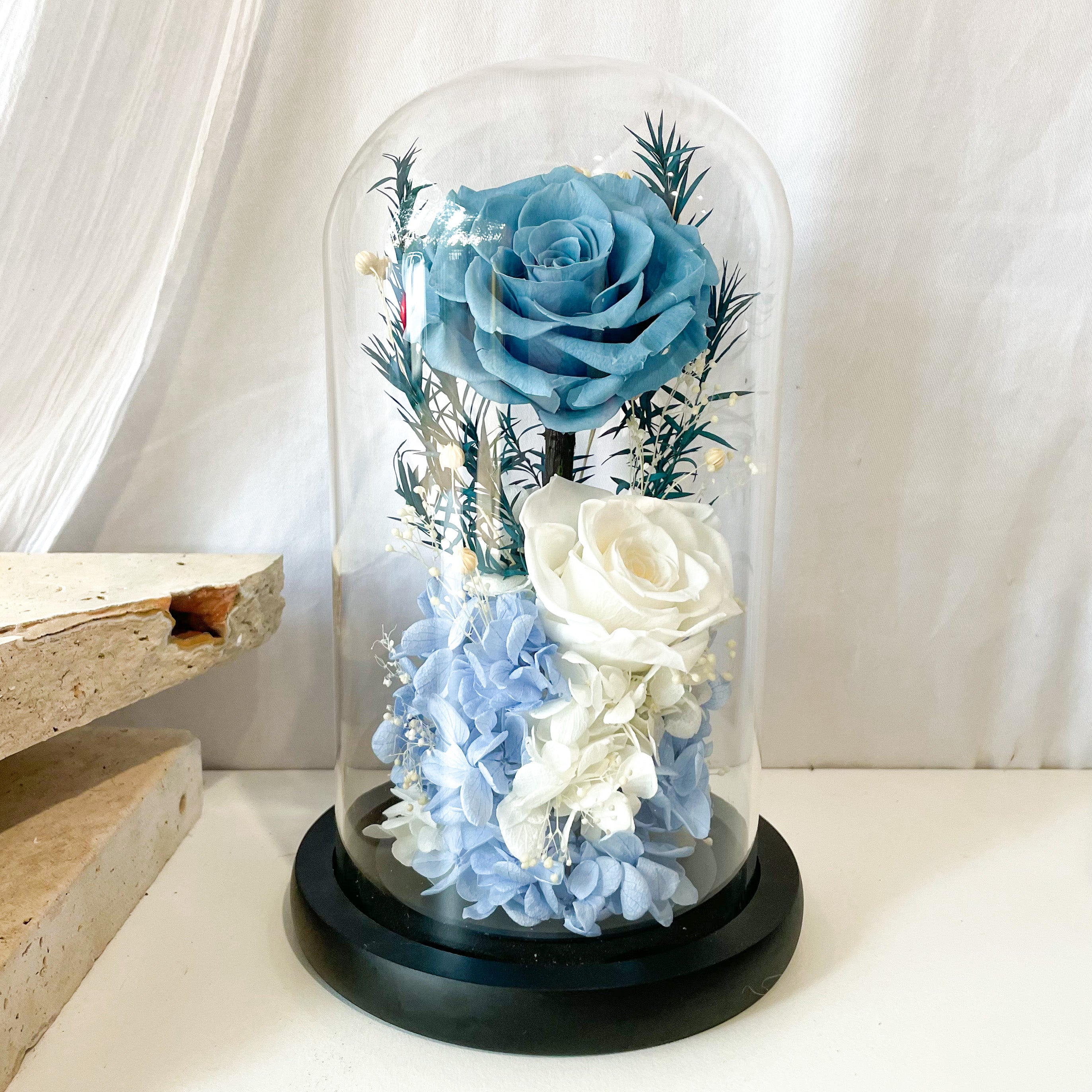 Blue Rose - Glass Dome