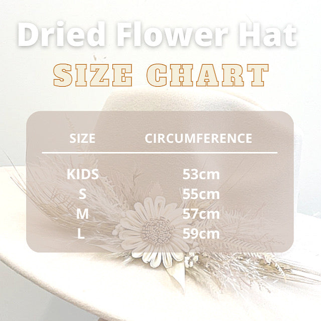 Light Tan Floral Hat - Large