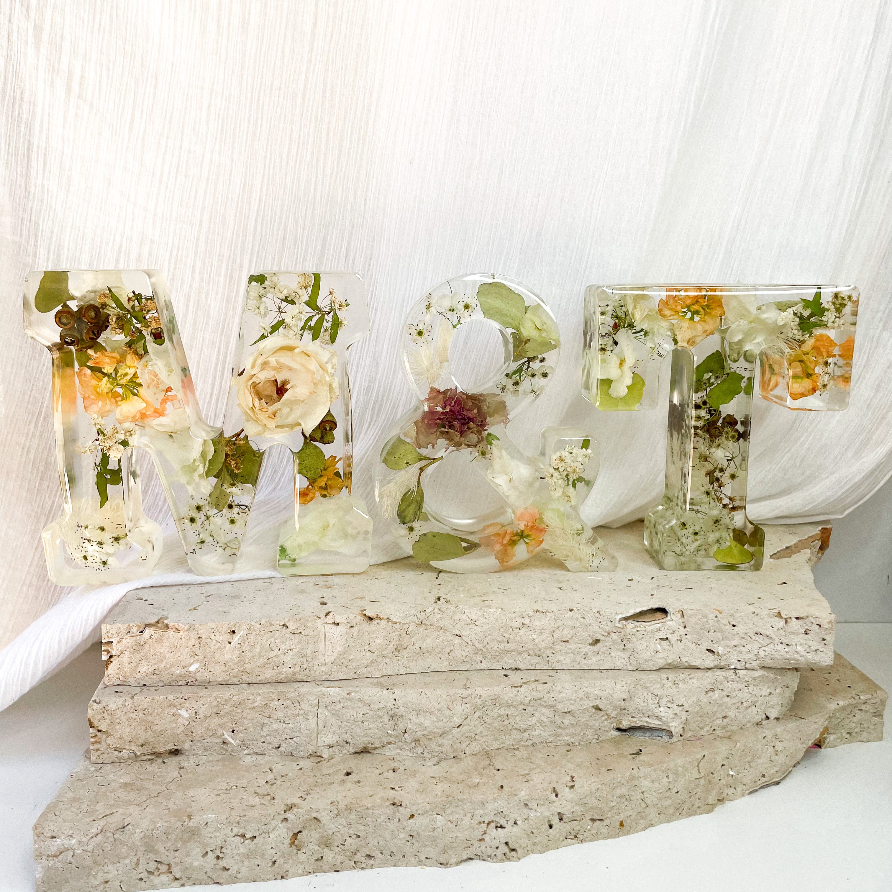 Preserved Flowers Individual Resin Letters