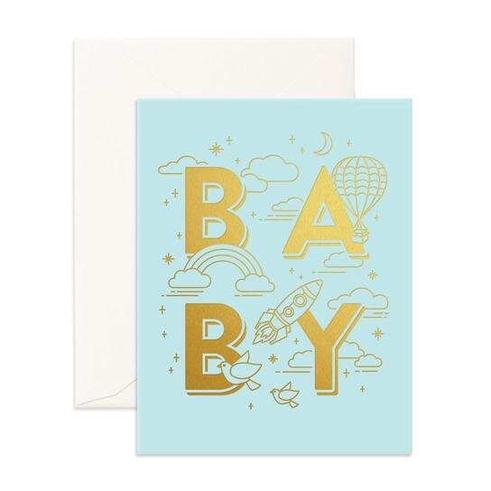 Baby Greeting Card - Aqua